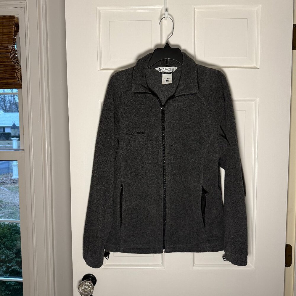 Women's Heather Grey Columbia Zipper Fleece, Size Small